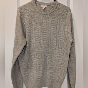 Dockers Gray Textured Knit Crewneck Sweater Mens Approx L Cotton Blend
